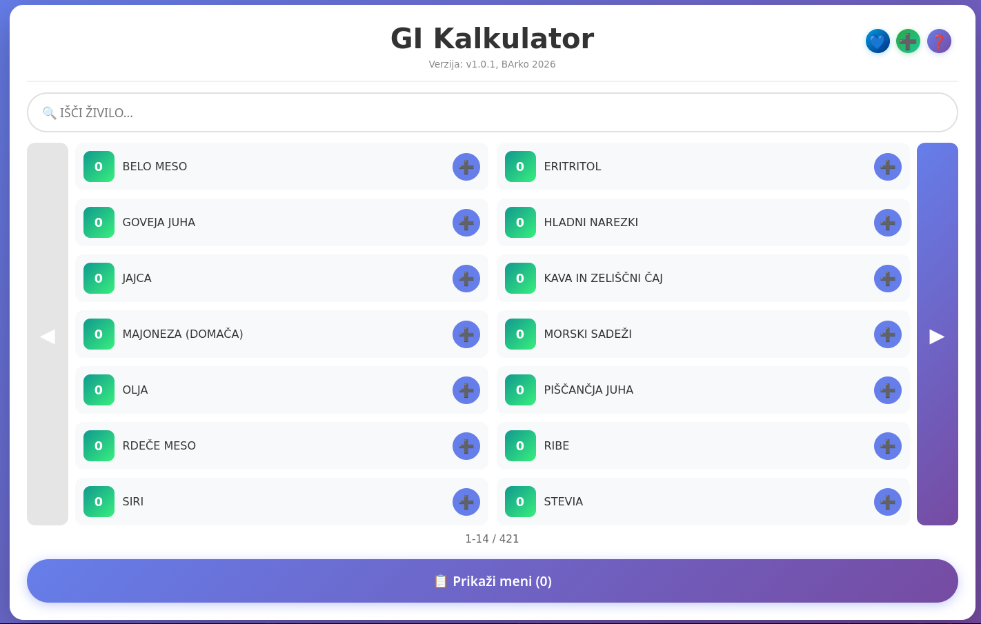 GI Kalkulator